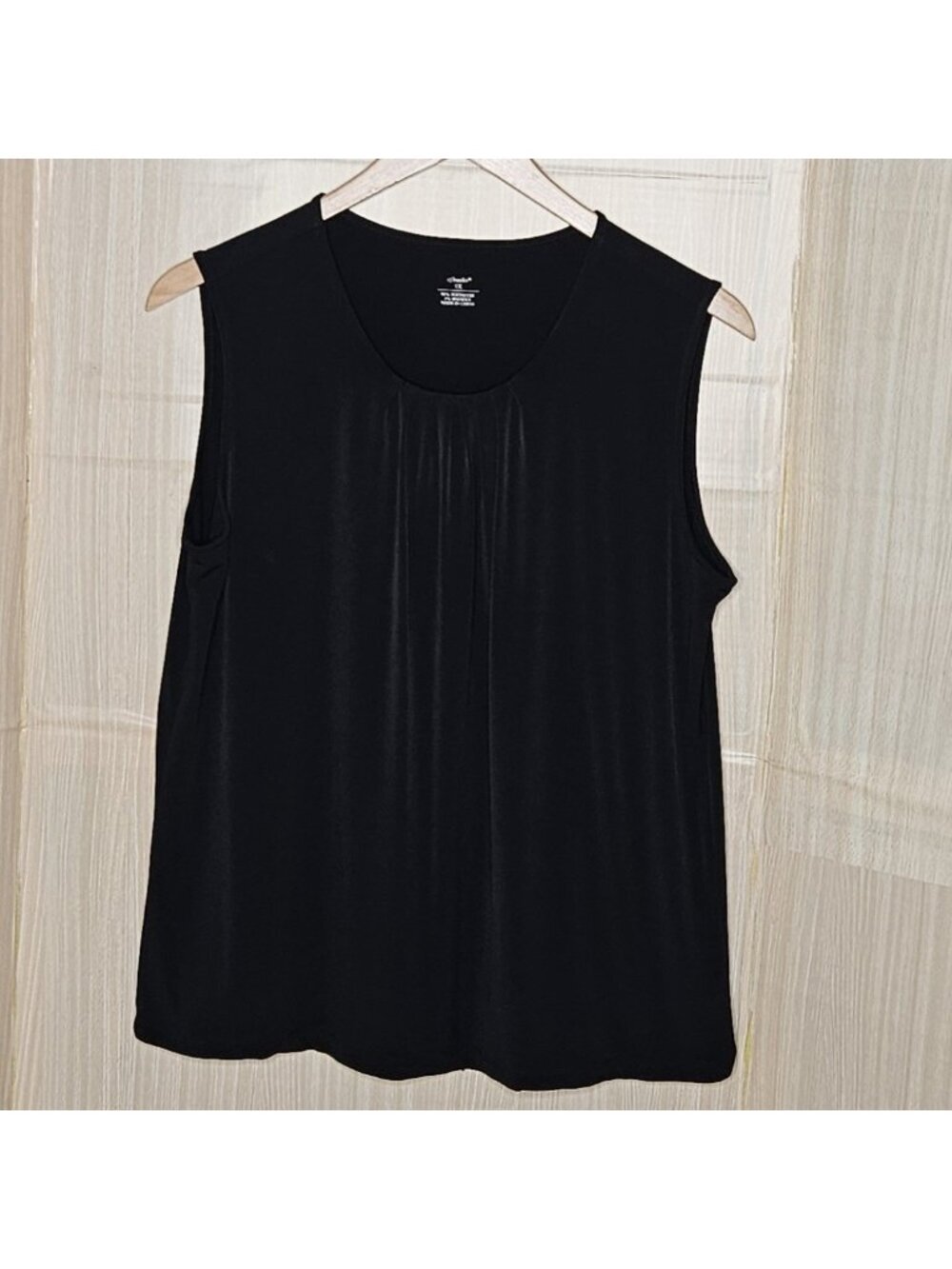 CJ Banks Womens Plus Black Sleeveless Stretchy Shell Top 1X